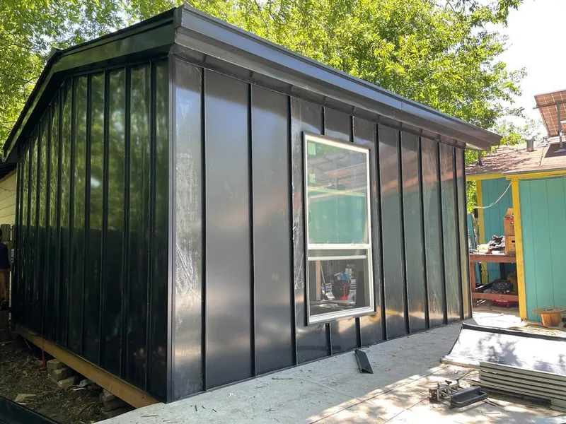 Black standing seam metal wall panels for Metal Roof Installation in Fort Hood